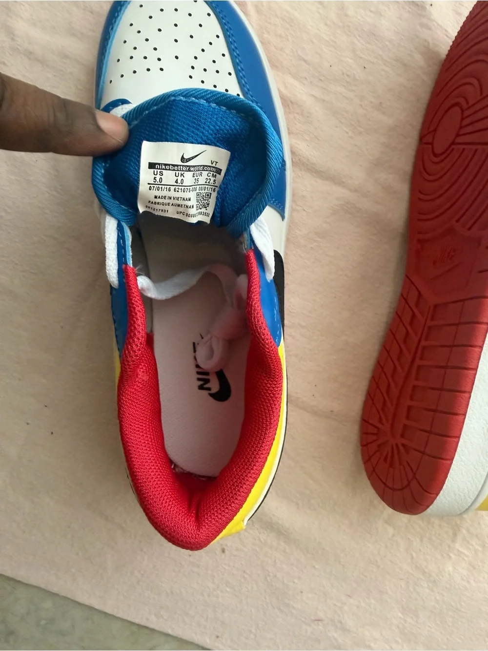 Kids Multicolor Basketball Sneakers - Blue White Red